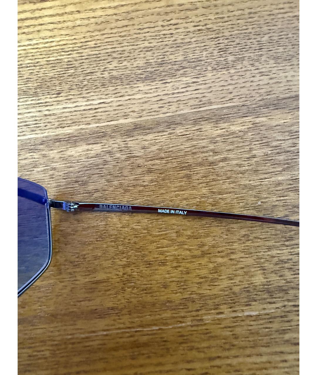 BALENCIAGA Серебряные металлические солнцезащитные очки, фото 6