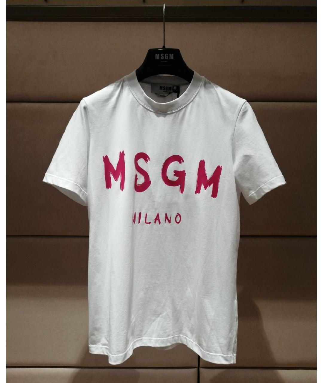 MSGM Белая хлопковая футболка, фото 3