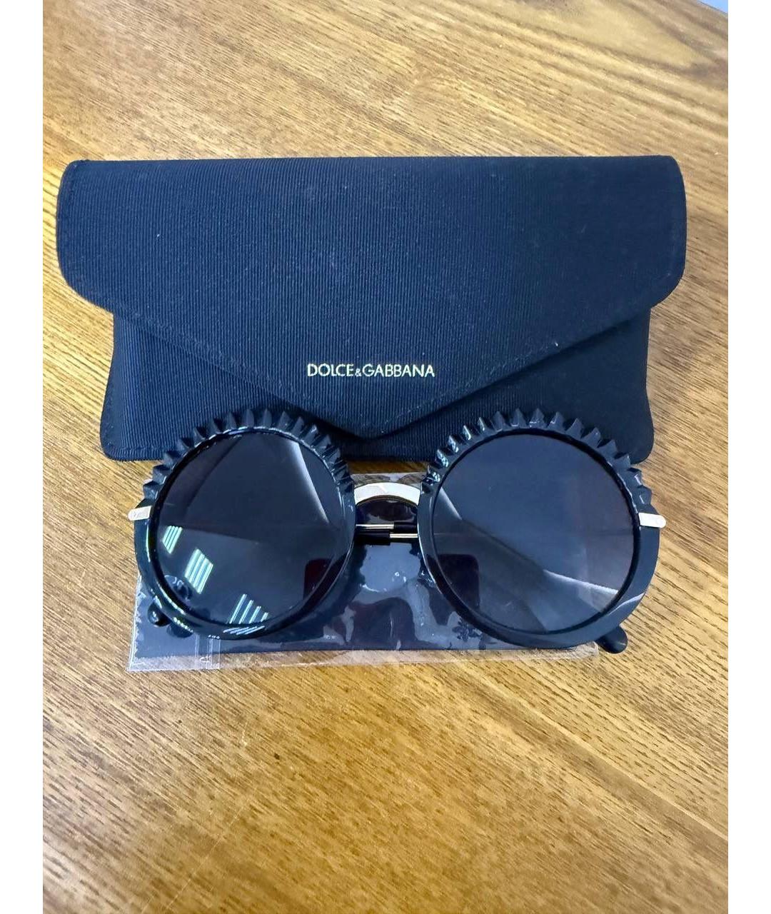 DOLCE&GABBANA Черные пластиковые солнцезащитные очки, фото 8