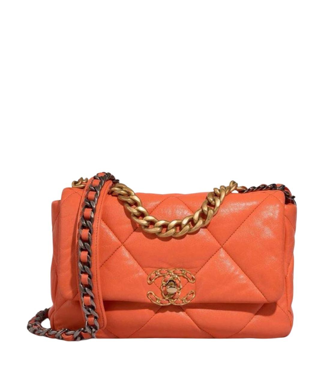 CHANEL Оранжевая кожаная сумка через плечо, фото 1