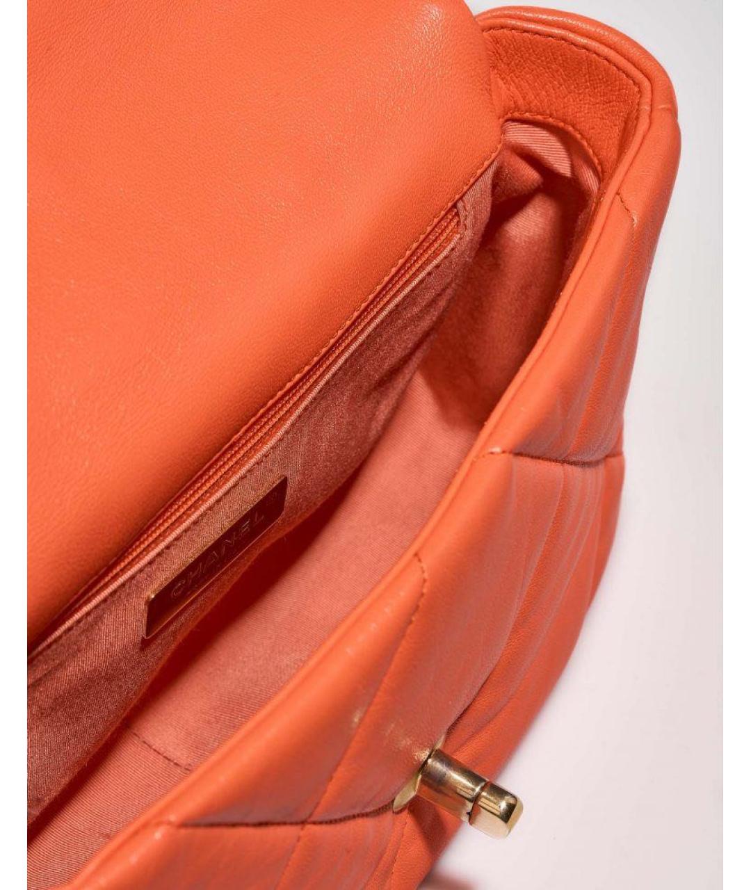 CHANEL Оранжевая кожаная сумка через плечо, фото 6