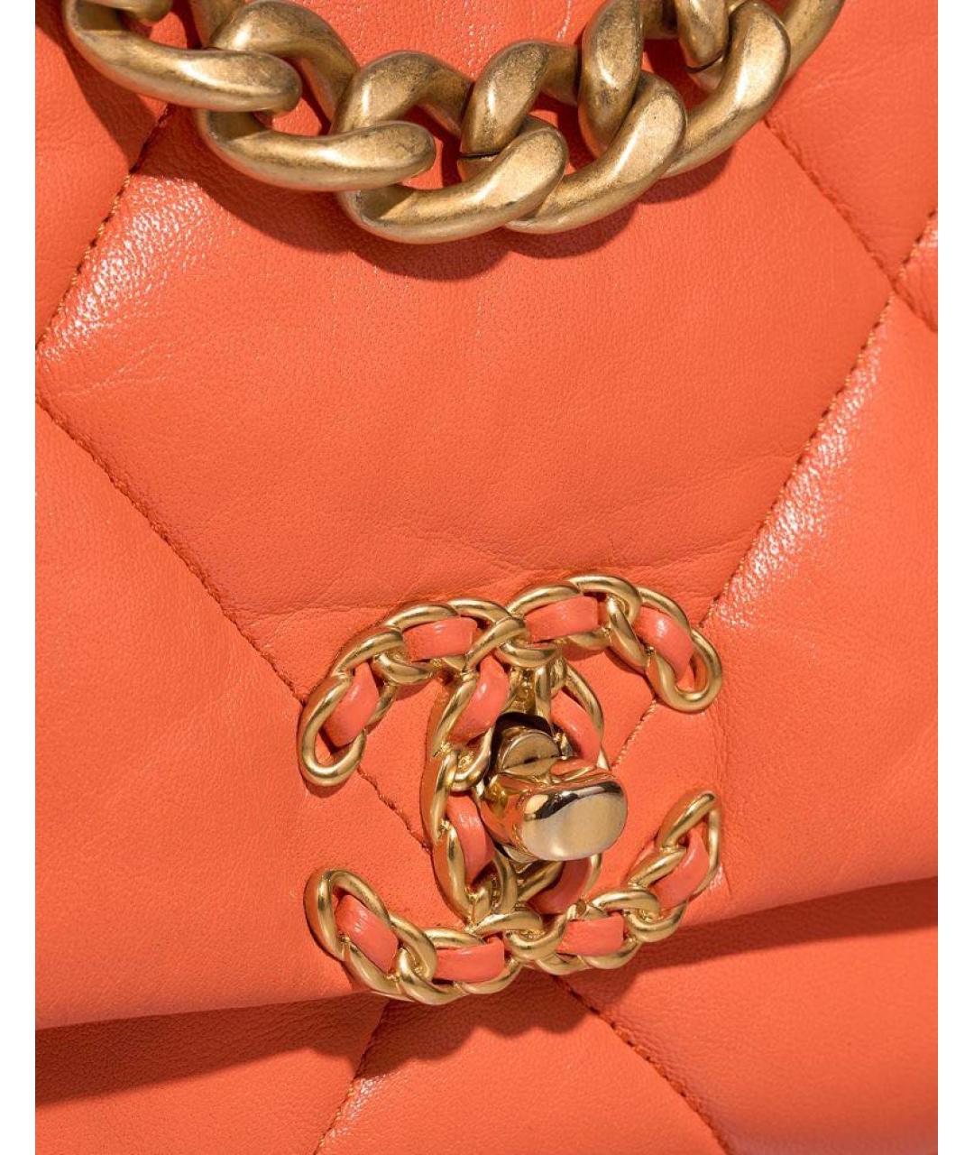 CHANEL Оранжевая кожаная сумка через плечо, фото 4