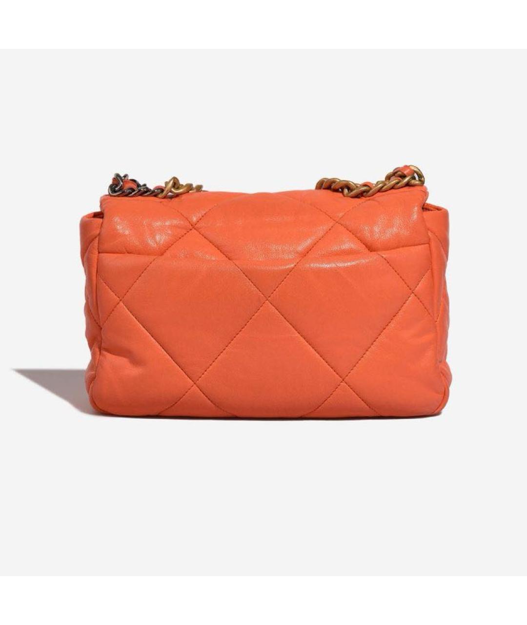CHANEL Оранжевая кожаная сумка через плечо, фото 2