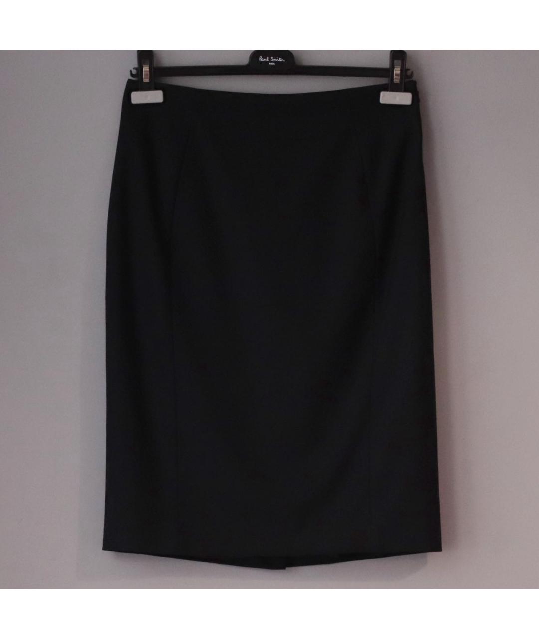 PAUL SMITH Черная шерстяная юбка миди, фото 7