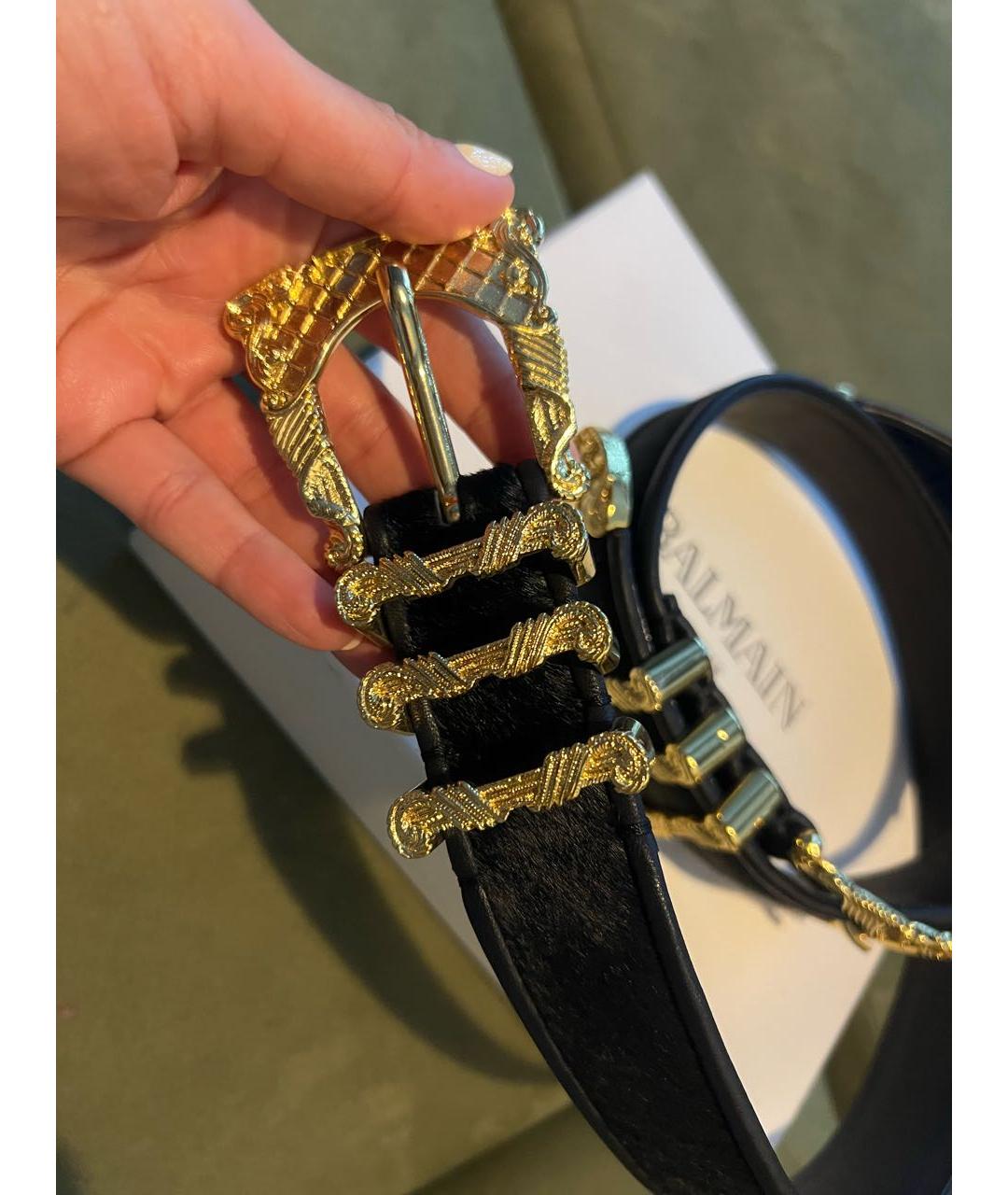 BALMAIN Черный кожаный ремень, фото 4
