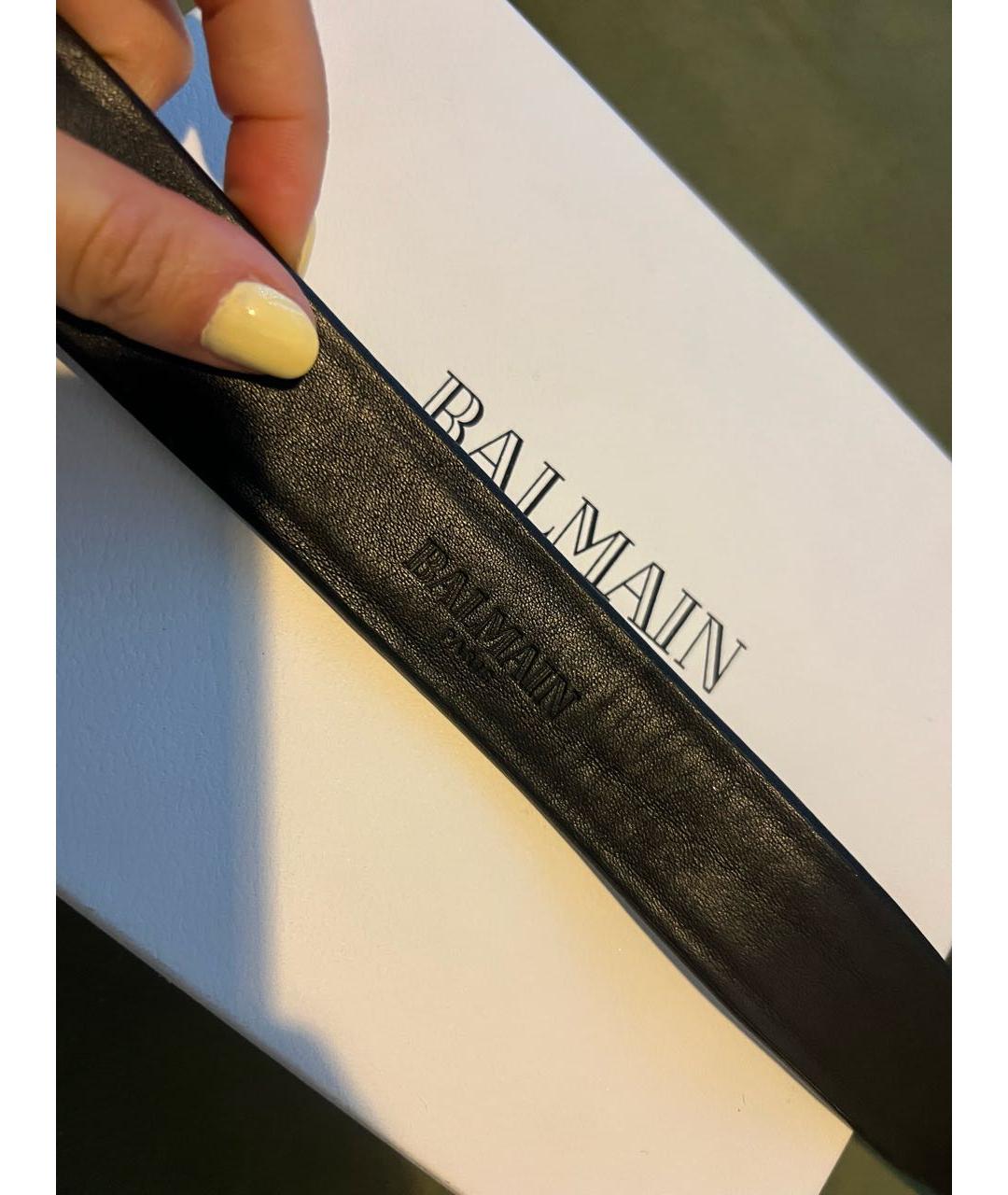 BALMAIN Черный кожаный ремень, фото 3