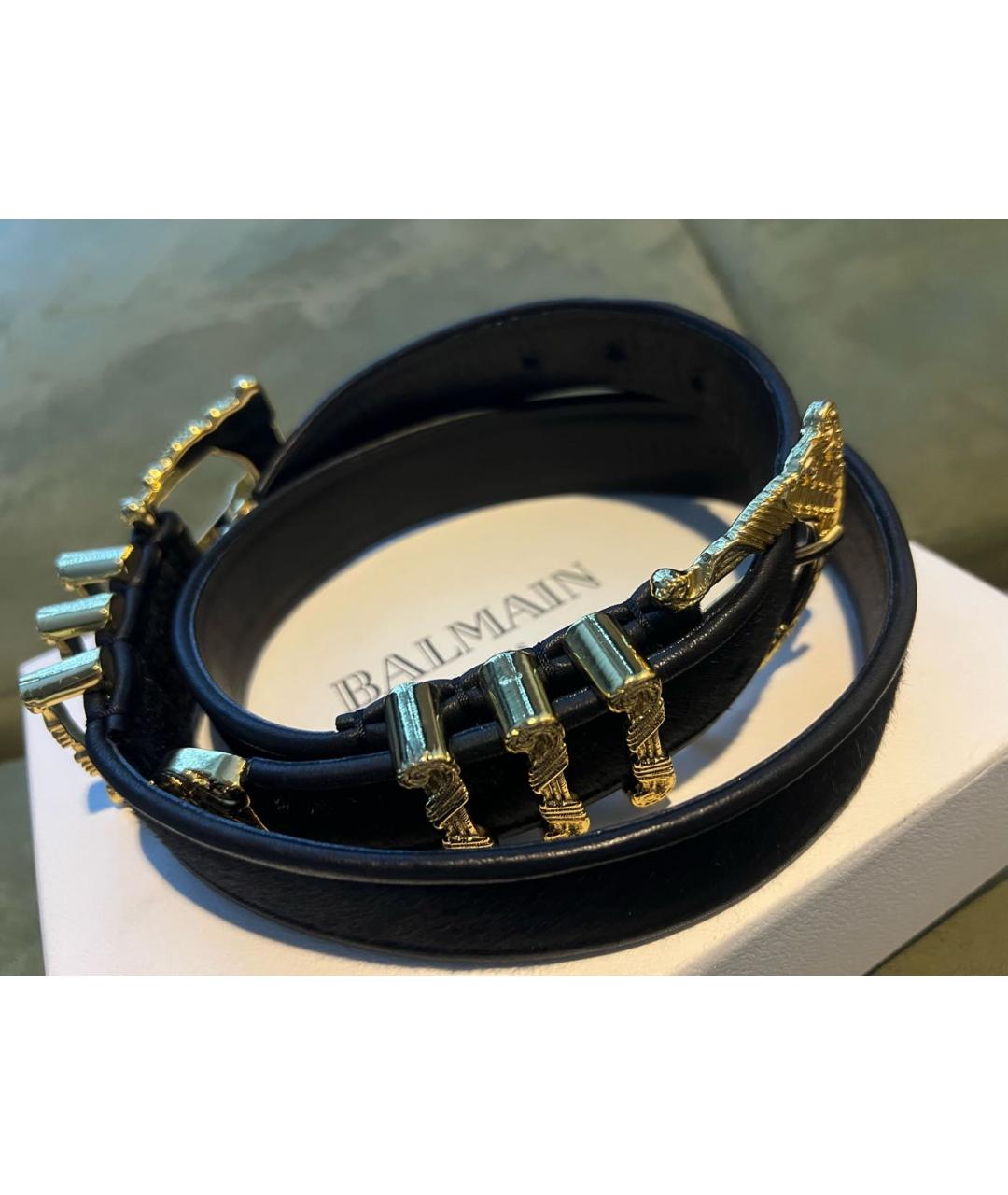 BALMAIN Черный кожаный ремень, фото 5