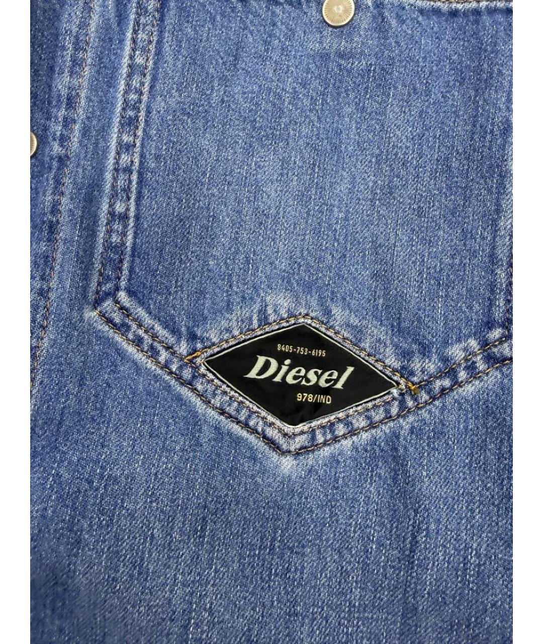 DIESEL Голубое хлопковое повседневное платье, фото 7