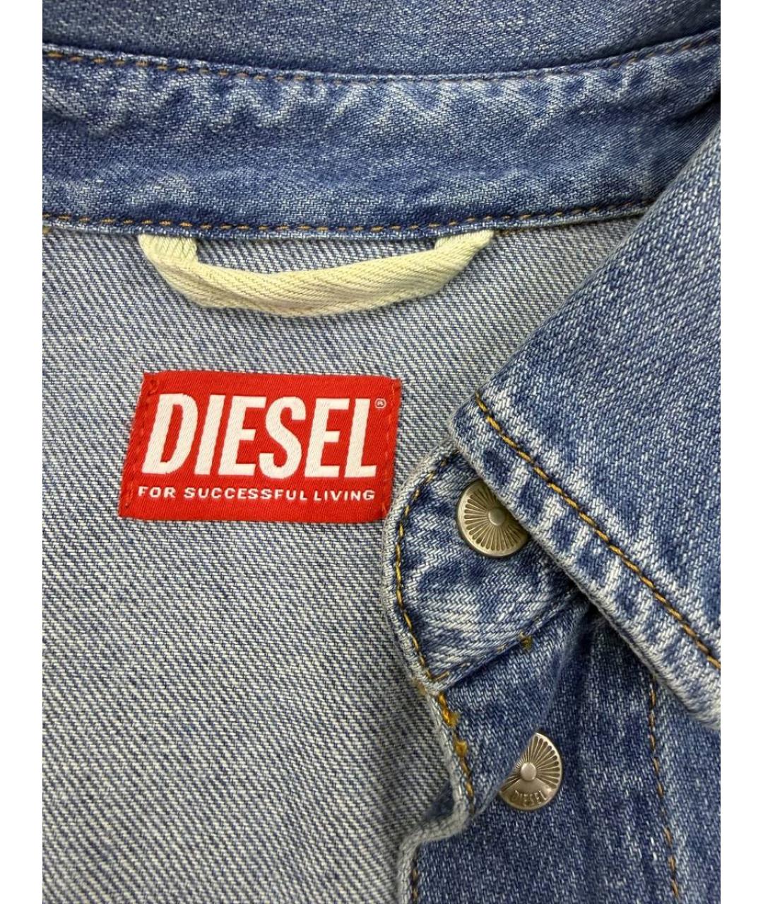 DIESEL Голубое хлопковое повседневное платье, фото 4