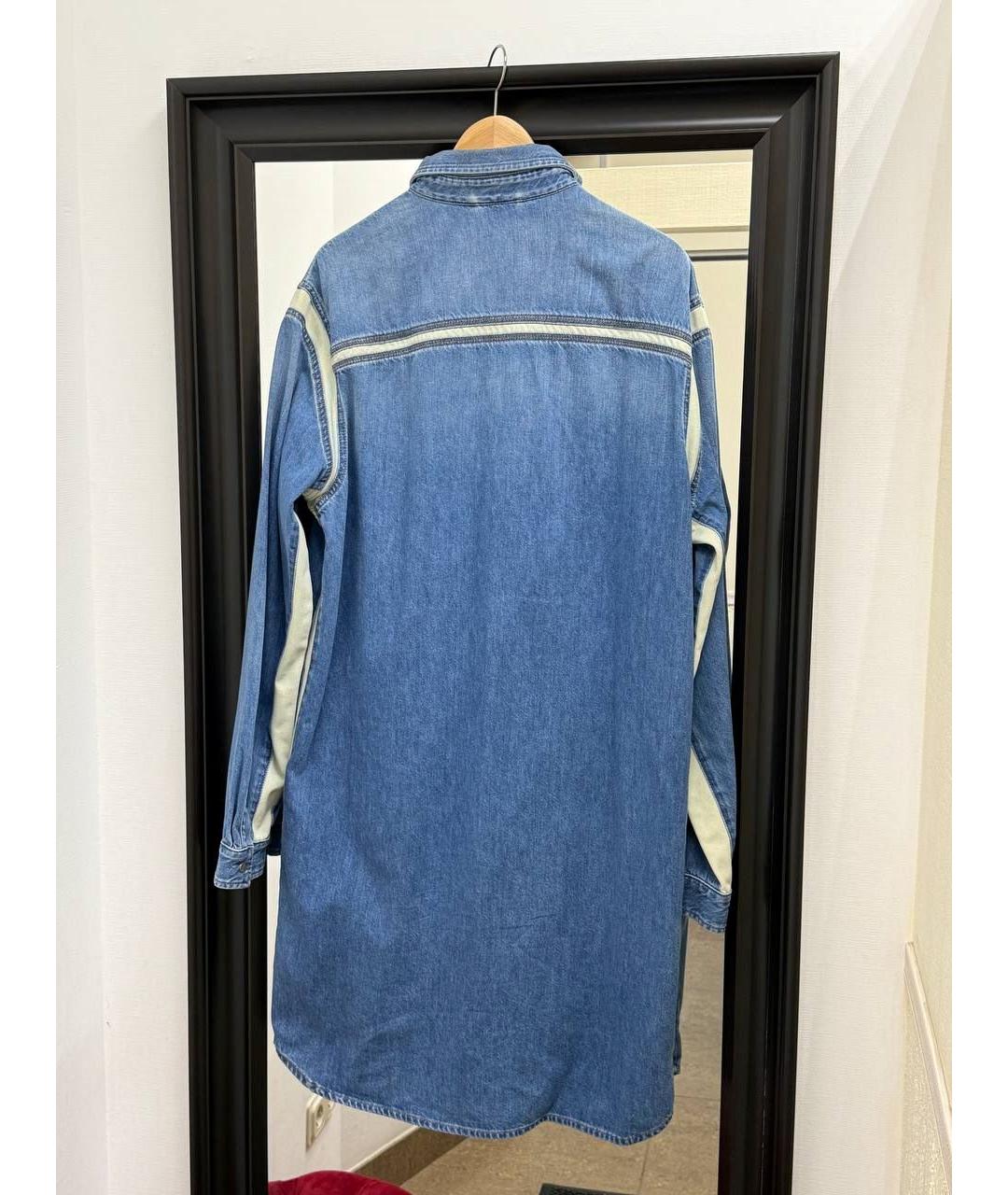 DIESEL Голубое хлопковое повседневное платье, фото 3