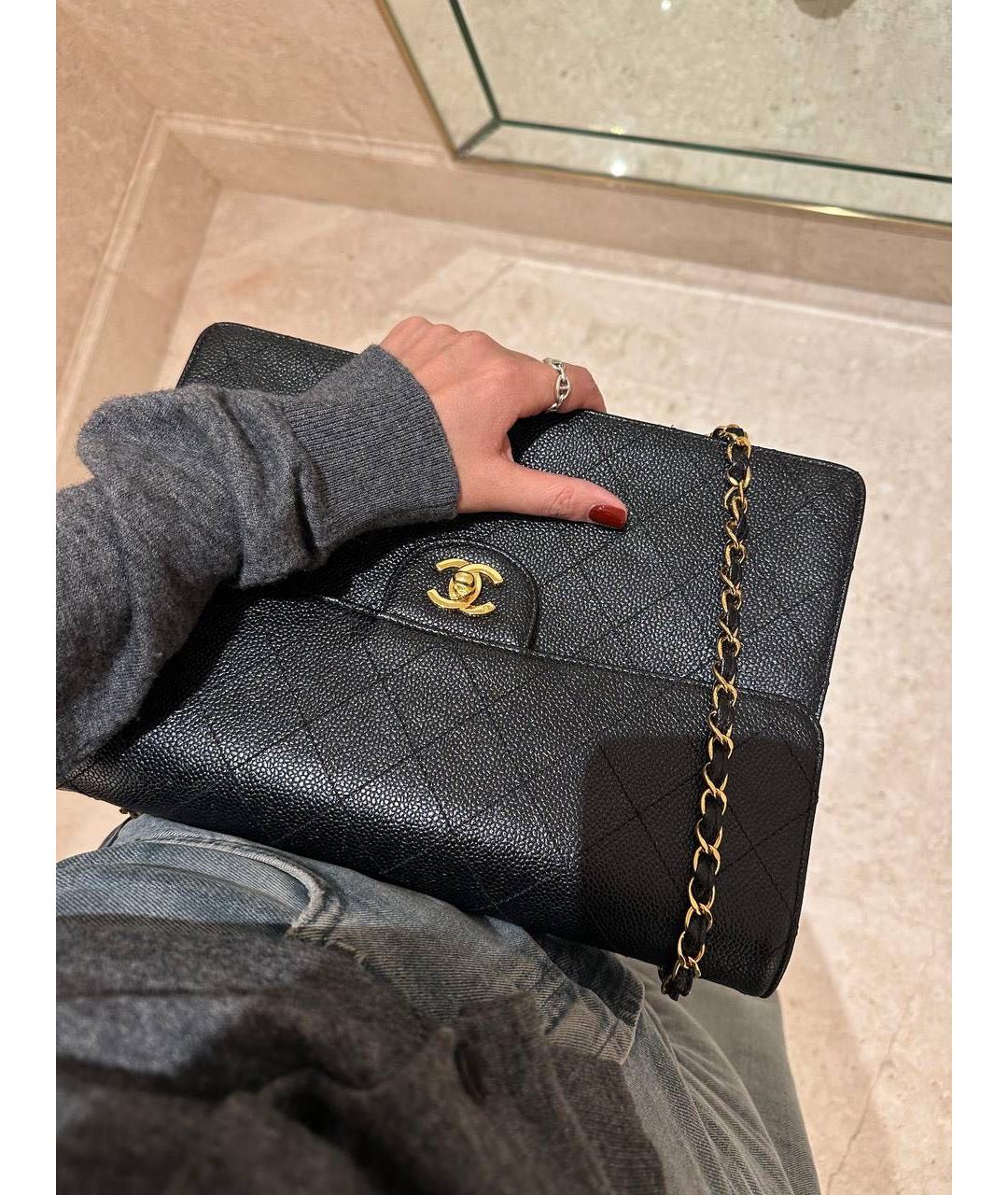 CHANEL Черная кожаная сумка через плечо, фото 2