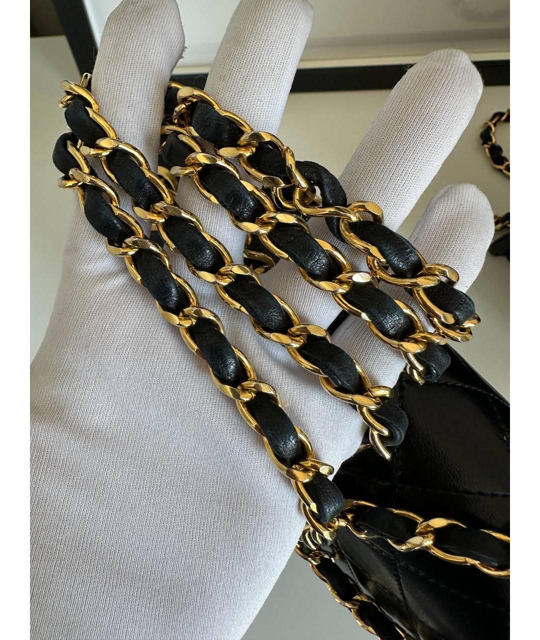 CHANEL Черная кожаная сумка через плечо, фото 5