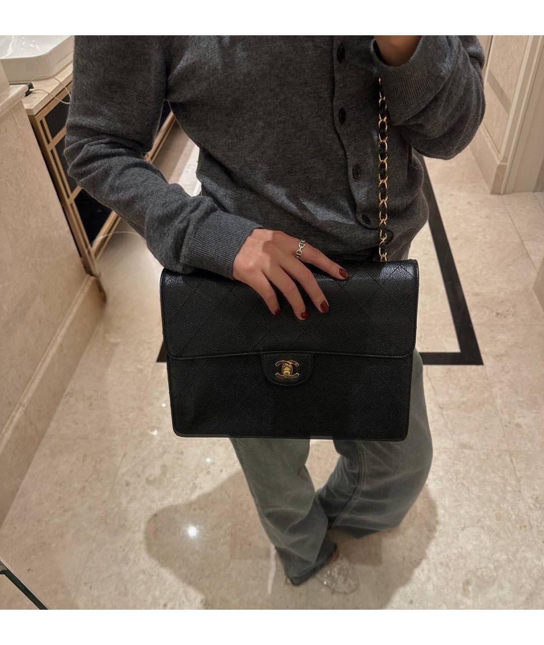 CHANEL Черная кожаная сумка через плечо, фото 3