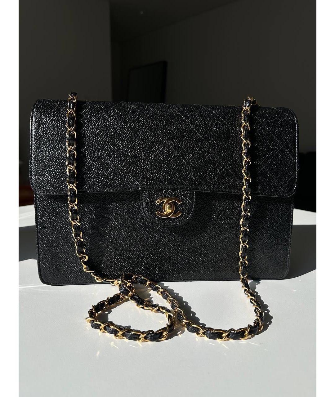CHANEL Черная кожаная сумка через плечо, фото 7