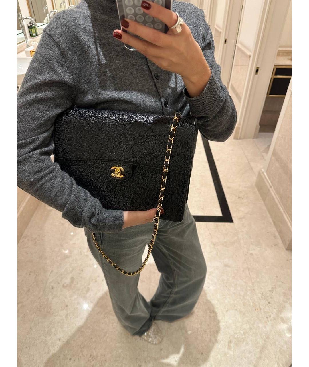 CHANEL Черная кожаная сумка через плечо, фото 6