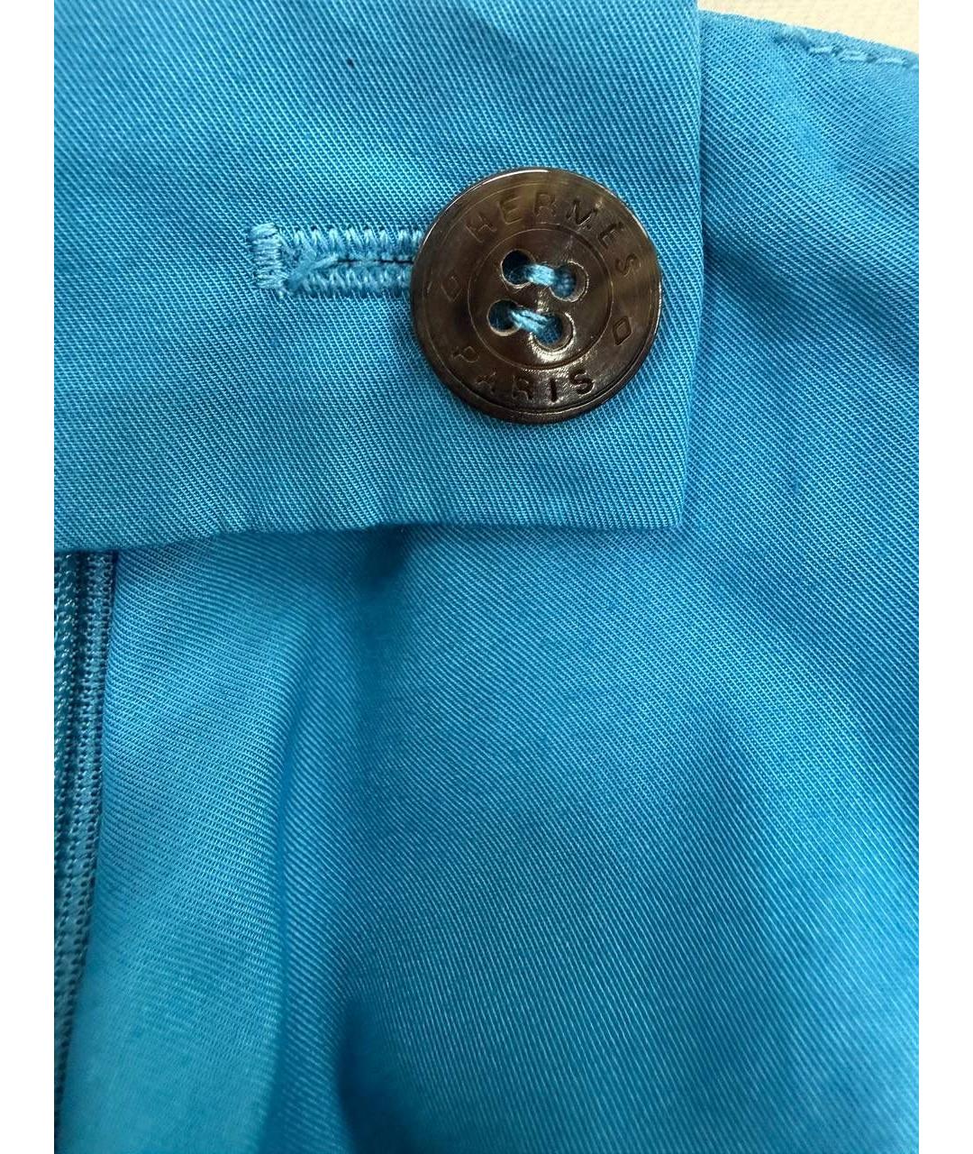 HERMES Голубая хлопковая юбка миди, фото 8