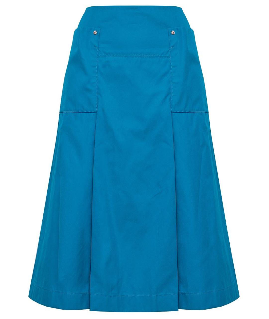 HERMES Голубая хлопковая юбка миди, фото 10