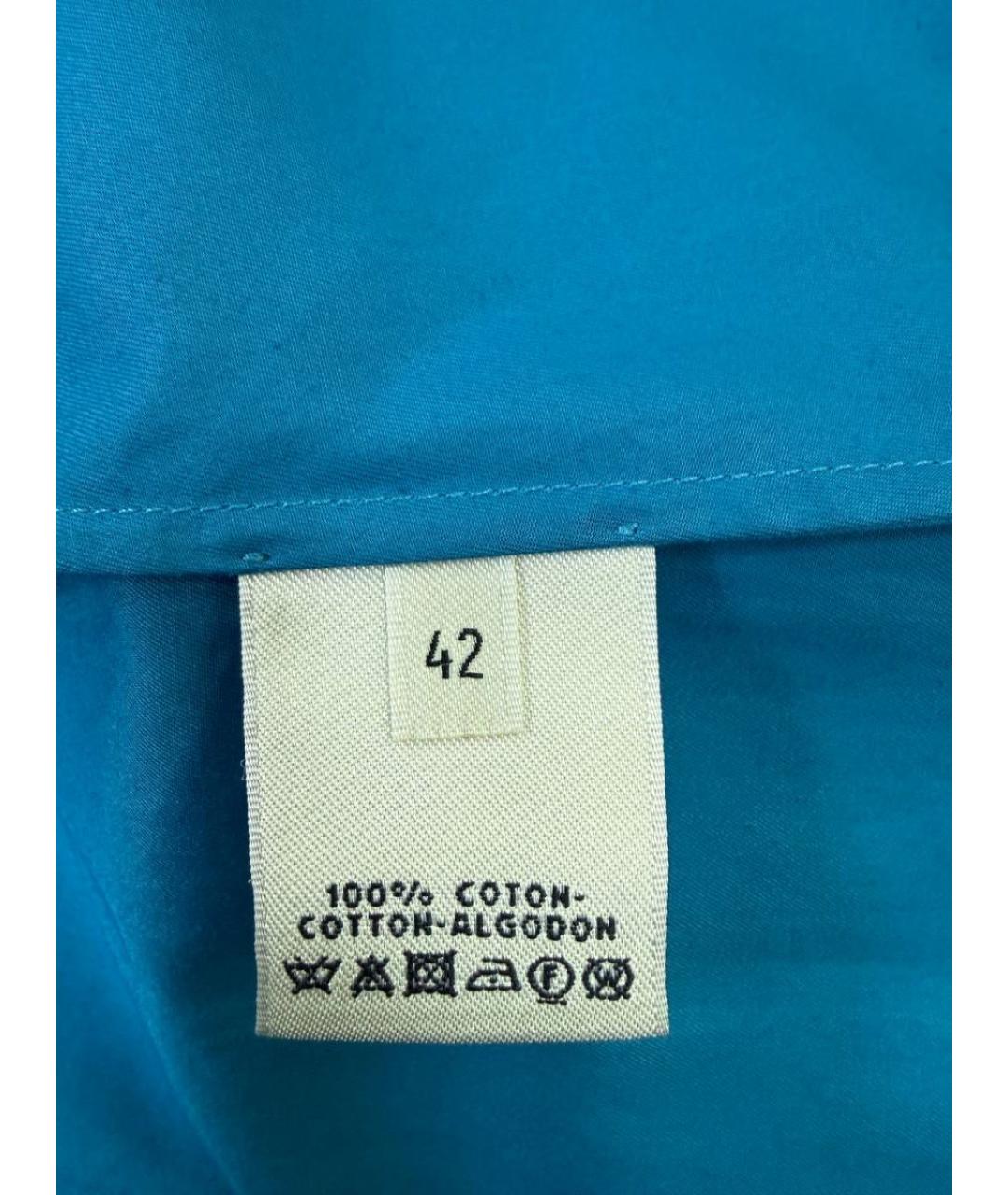 HERMES Голубая хлопковая юбка миди, фото 6