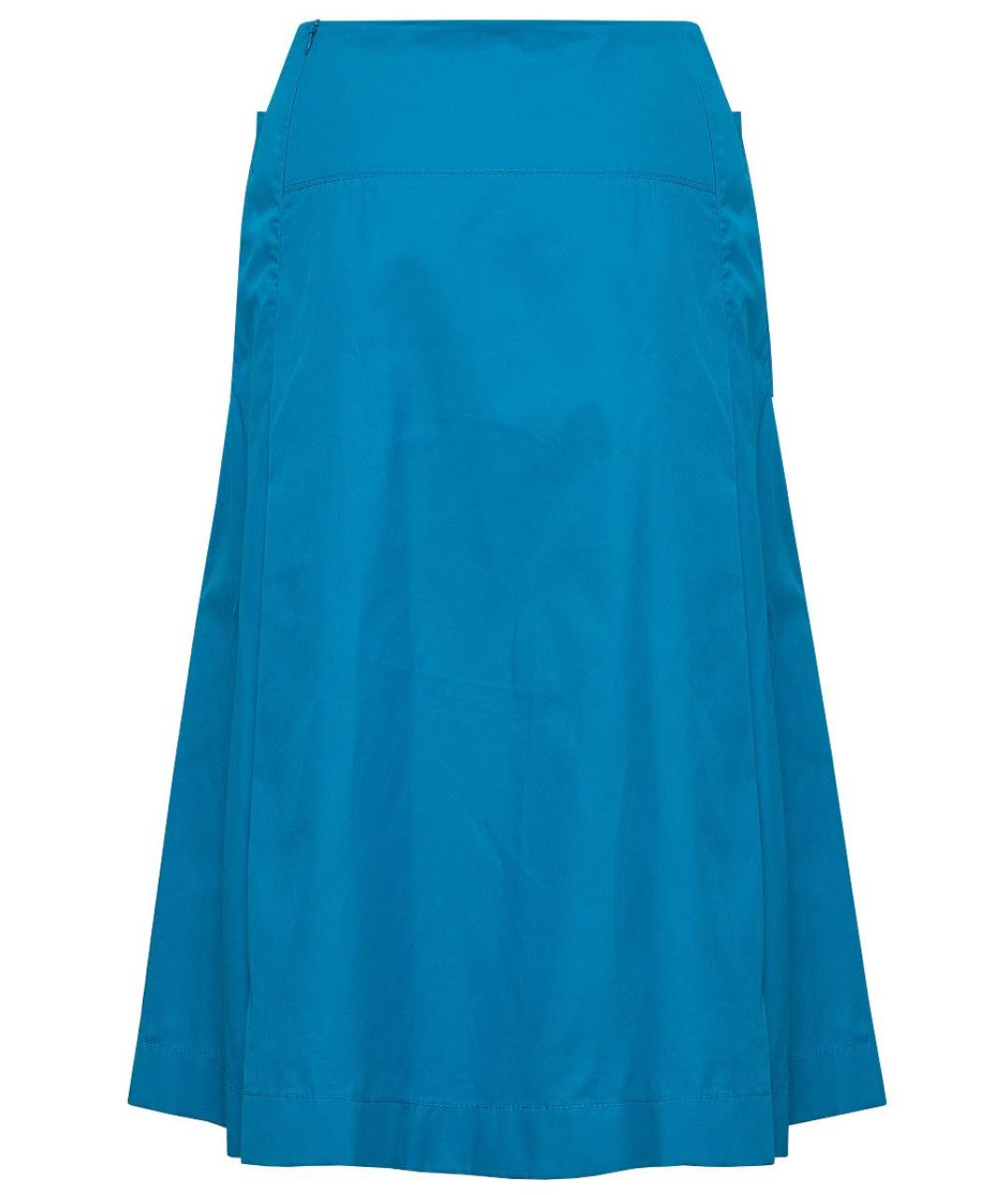 HERMES Голубая хлопковая юбка миди, фото 2