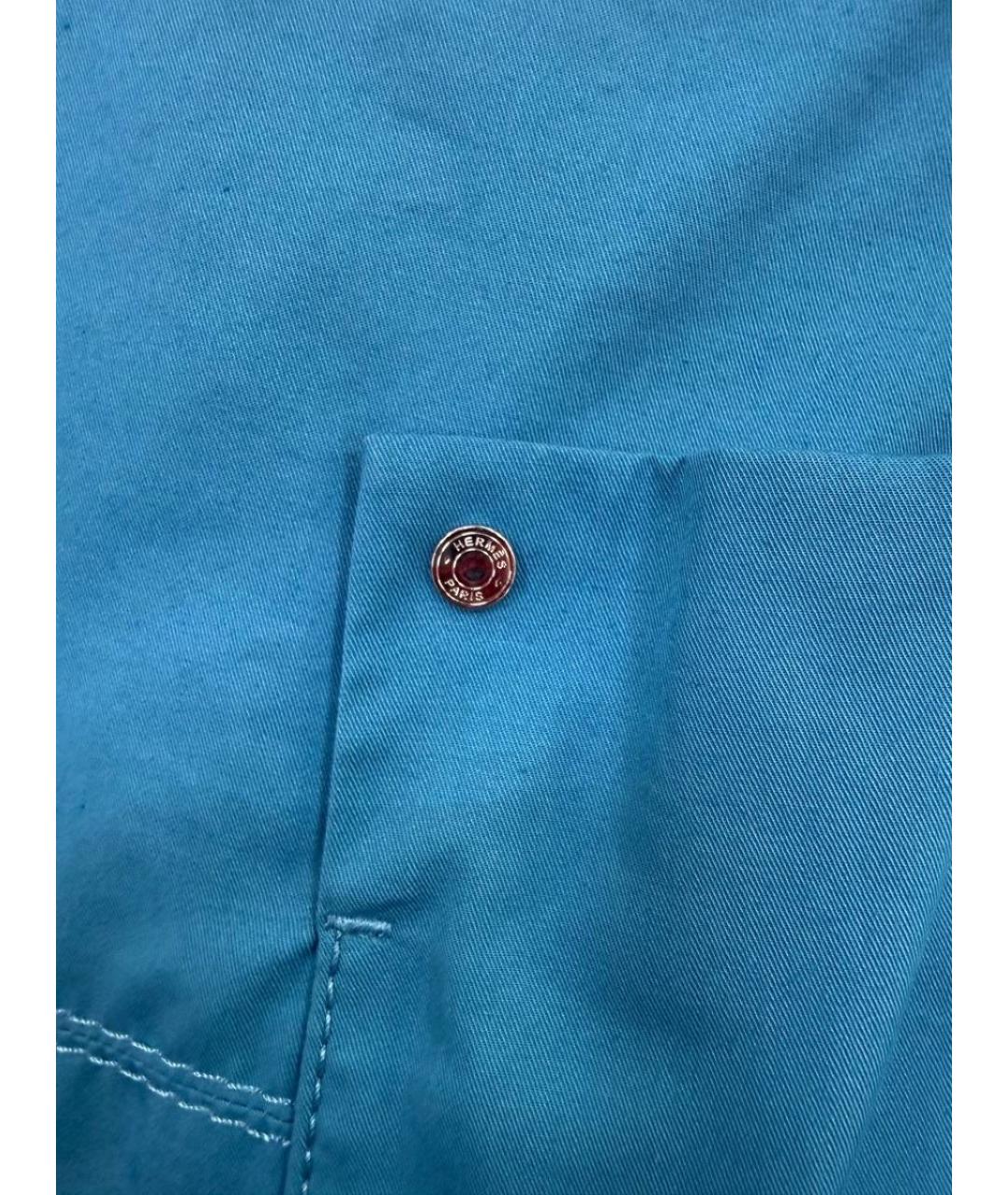 HERMES Голубая хлопковая юбка миди, фото 9