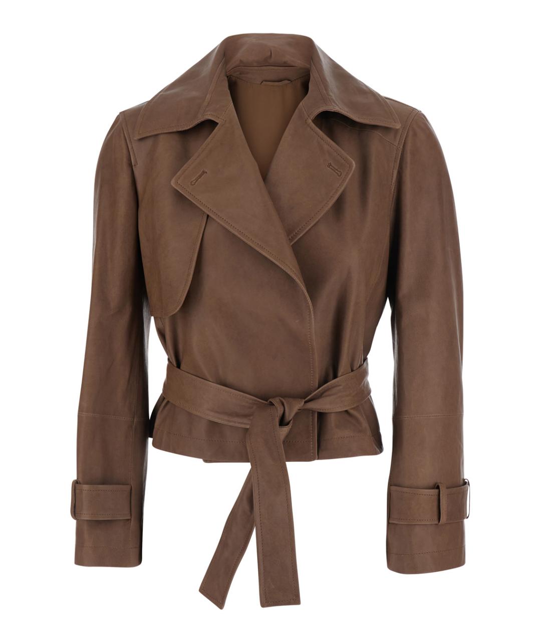 BRUNELLO CUCINELLI Коричневая кожаная куртка, фото 1