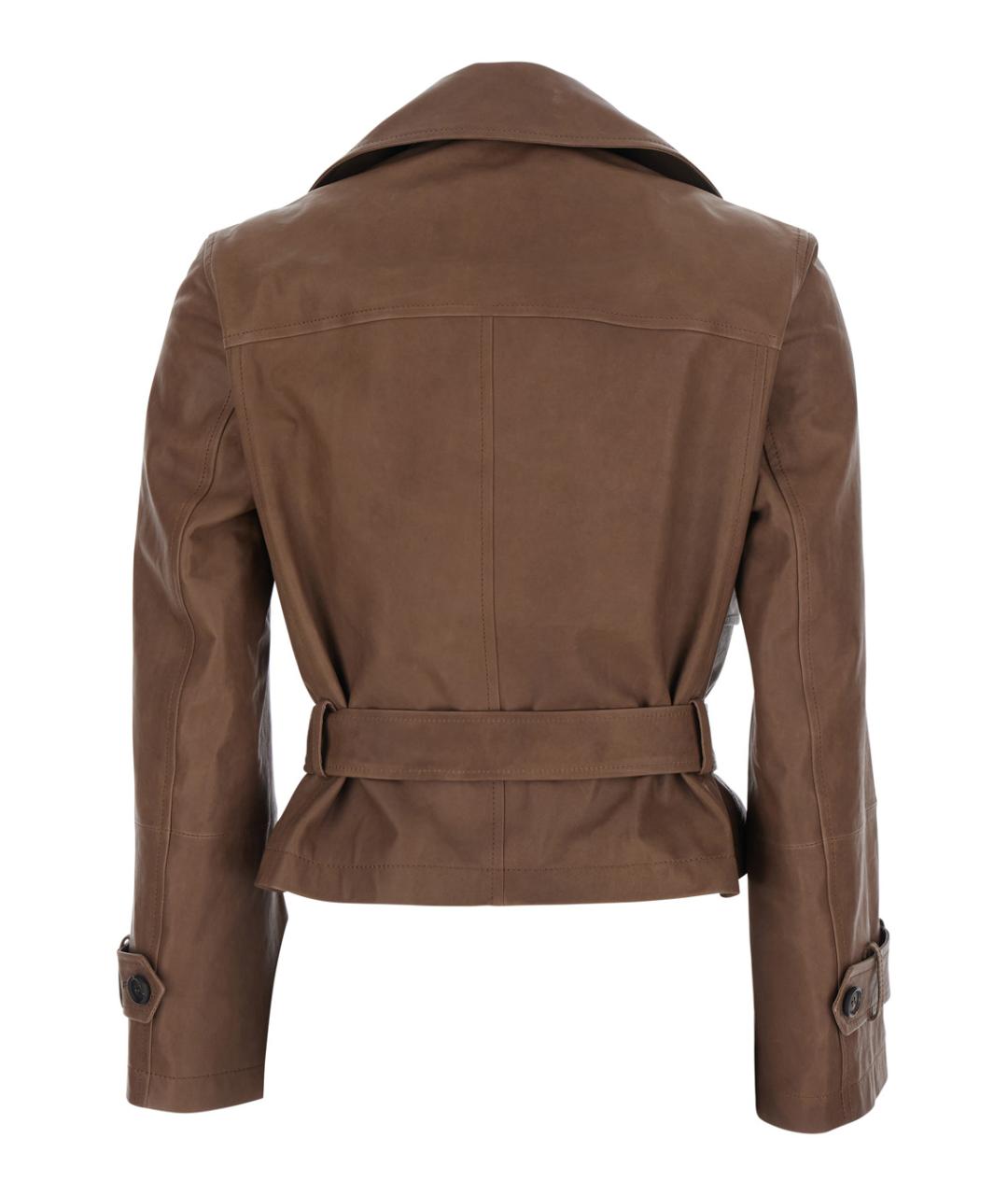 BRUNELLO CUCINELLI Коричневая кожаная куртка, фото 2