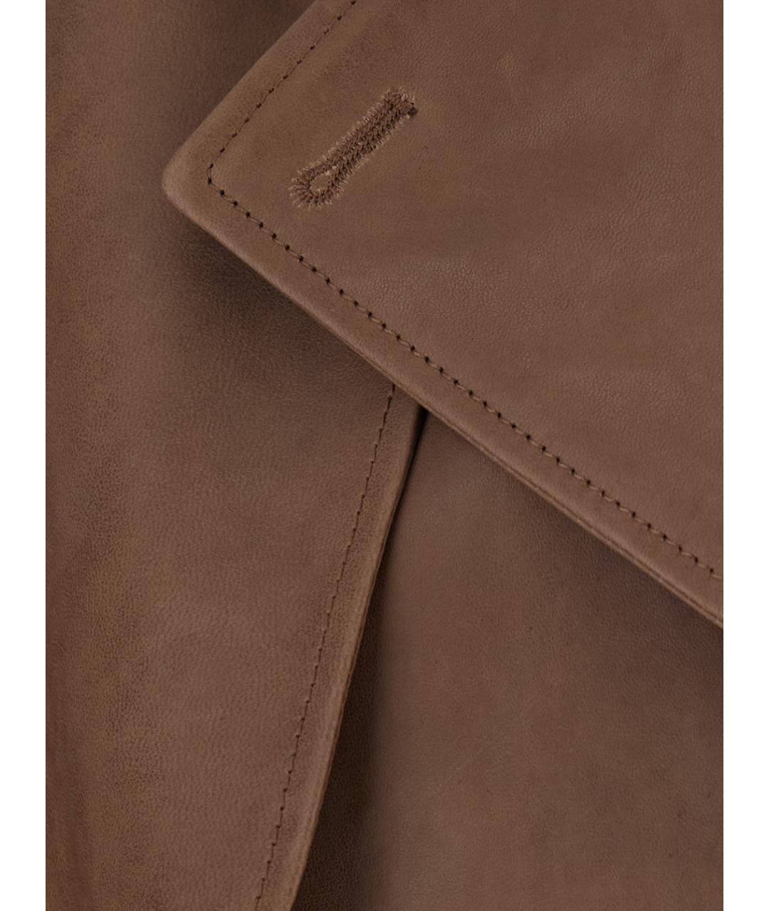 BRUNELLO CUCINELLI Коричневая кожаная куртка, фото 3