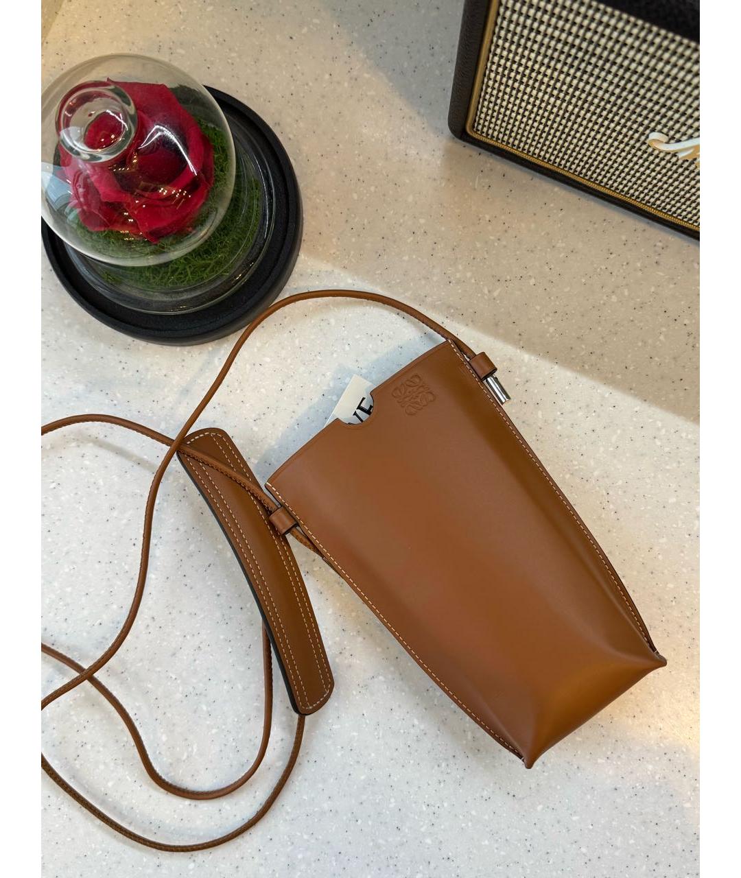 GUCCI Коричневая кожаная сумка через плечо, фото 2