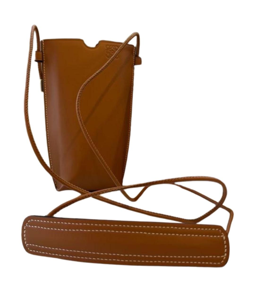 GUCCI Коричневая кожаная сумка через плечо, фото 1