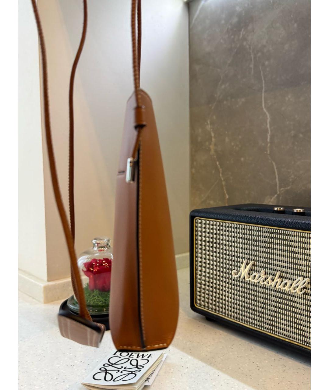 GUCCI Коричневая кожаная сумка через плечо, фото 6