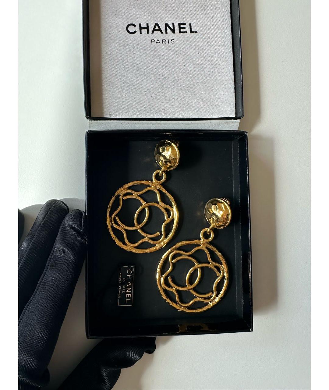 CHANEL Золотые серьги, фото 7