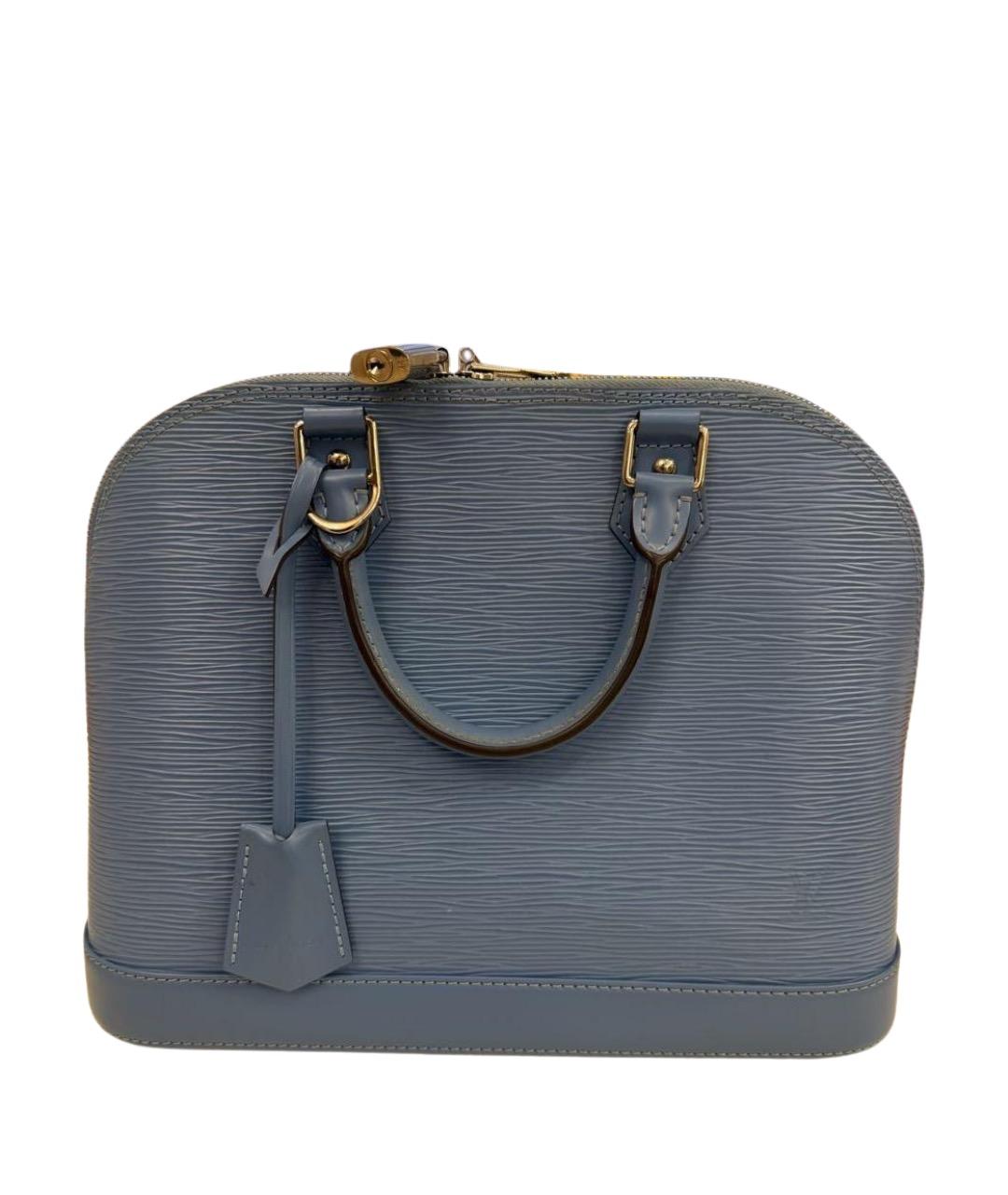 LOUIS VUITTON Голубая кожаная сумка с короткими ручками, фото 1