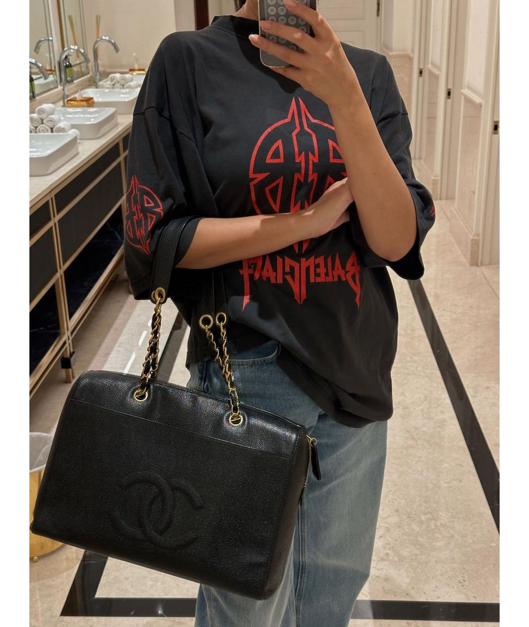 CHANEL Черная кожаная сумка через плечо, фото 2