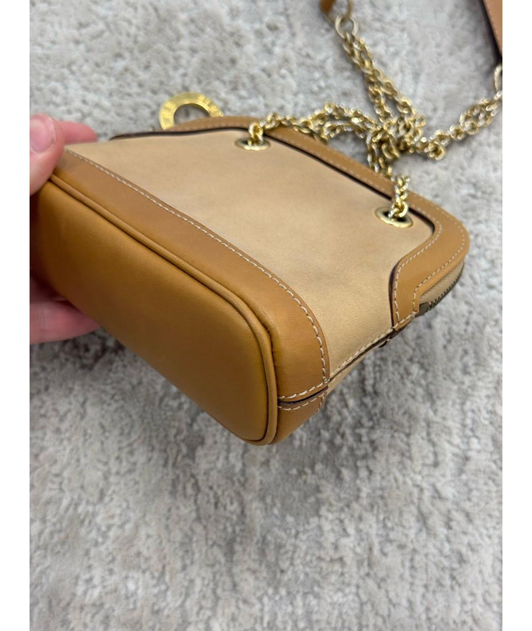 CELINE Бежевая кожаная сумка через плечо, фото 7