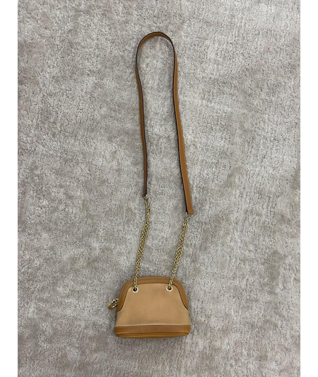 CELINE Бежевая кожаная сумка через плечо, фото 9