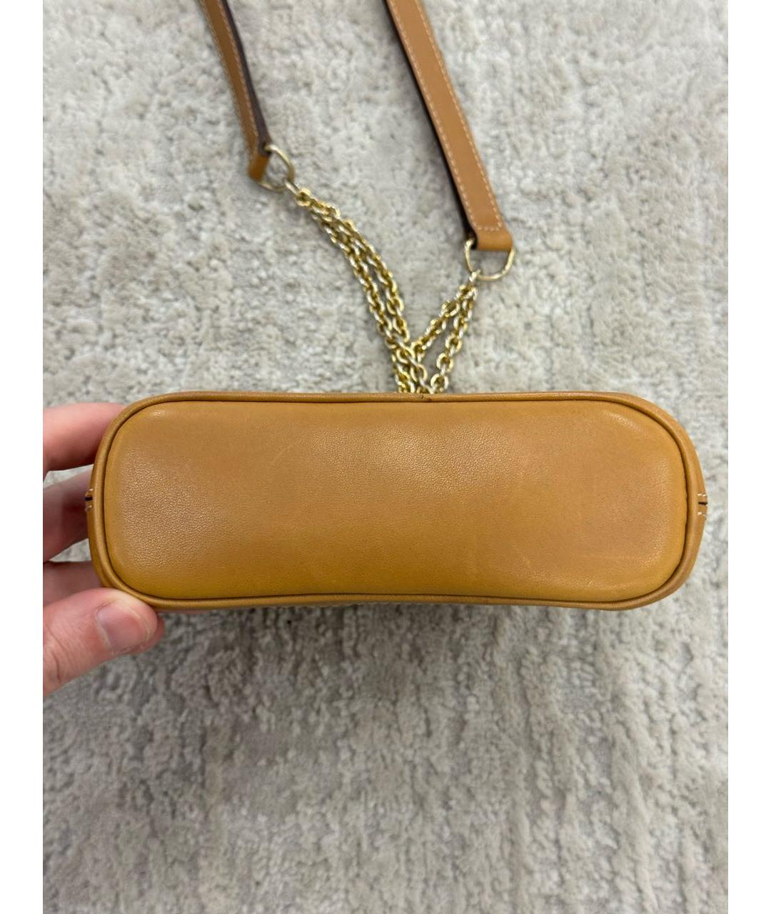 CELINE Бежевая кожаная сумка через плечо, фото 4
