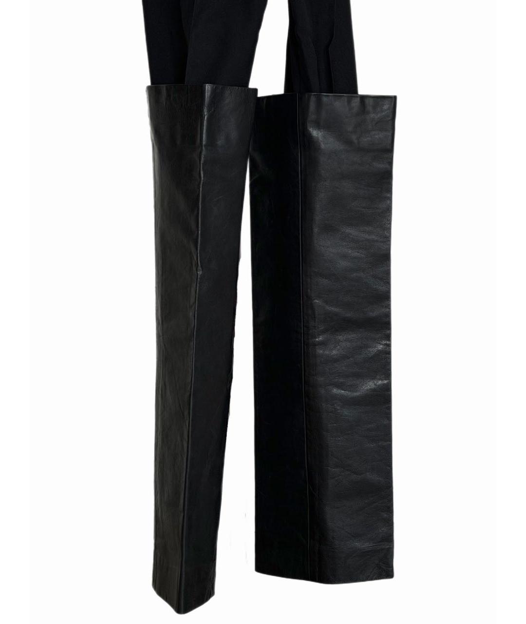 MAISON MARGIELA Черные хлопковые прямые брюки, фото 6