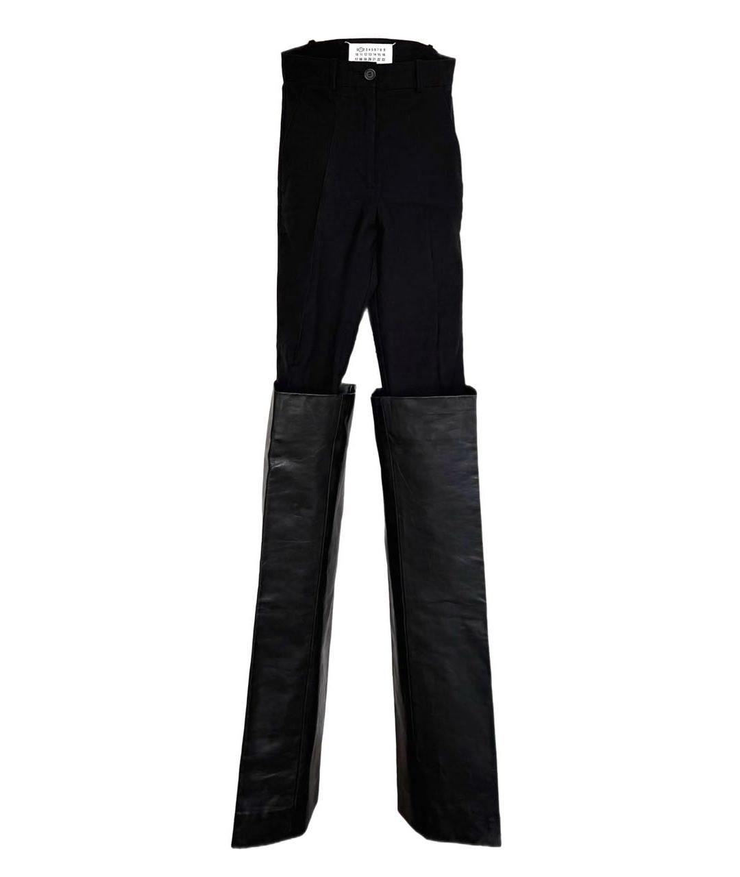 MAISON MARGIELA Черные хлопковые прямые брюки, фото 9
