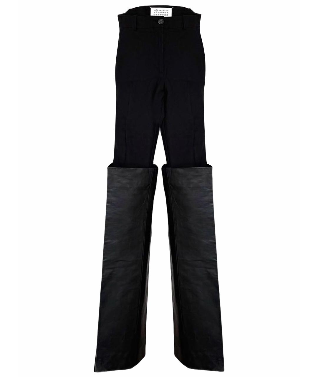 MAISON MARGIELA Черные хлопковые прямые брюки, фото 1