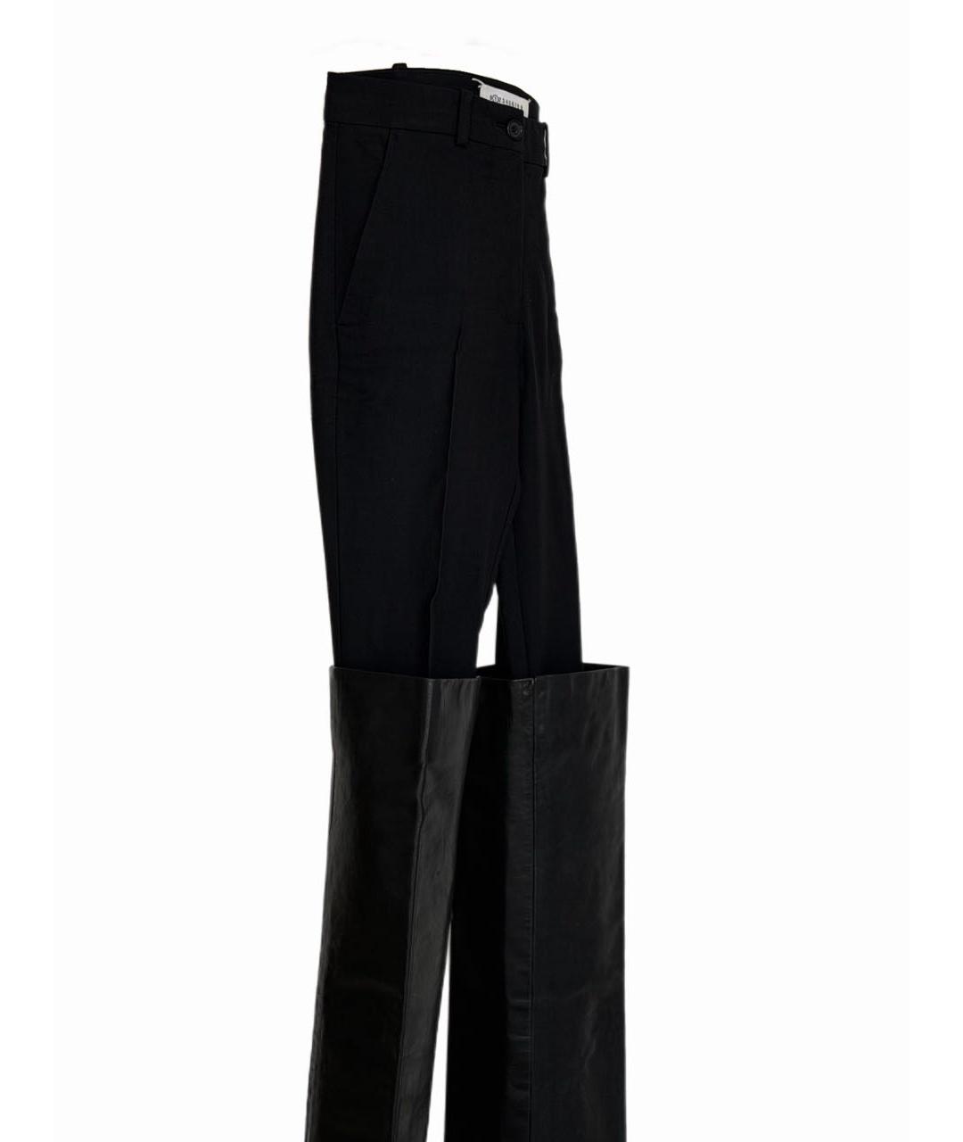 MAISON MARGIELA Черные хлопковые прямые брюки, фото 3
