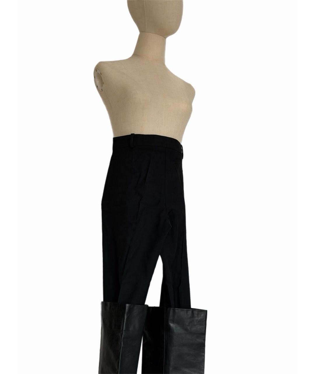 MAISON MARGIELA Черные хлопковые прямые брюки, фото 4