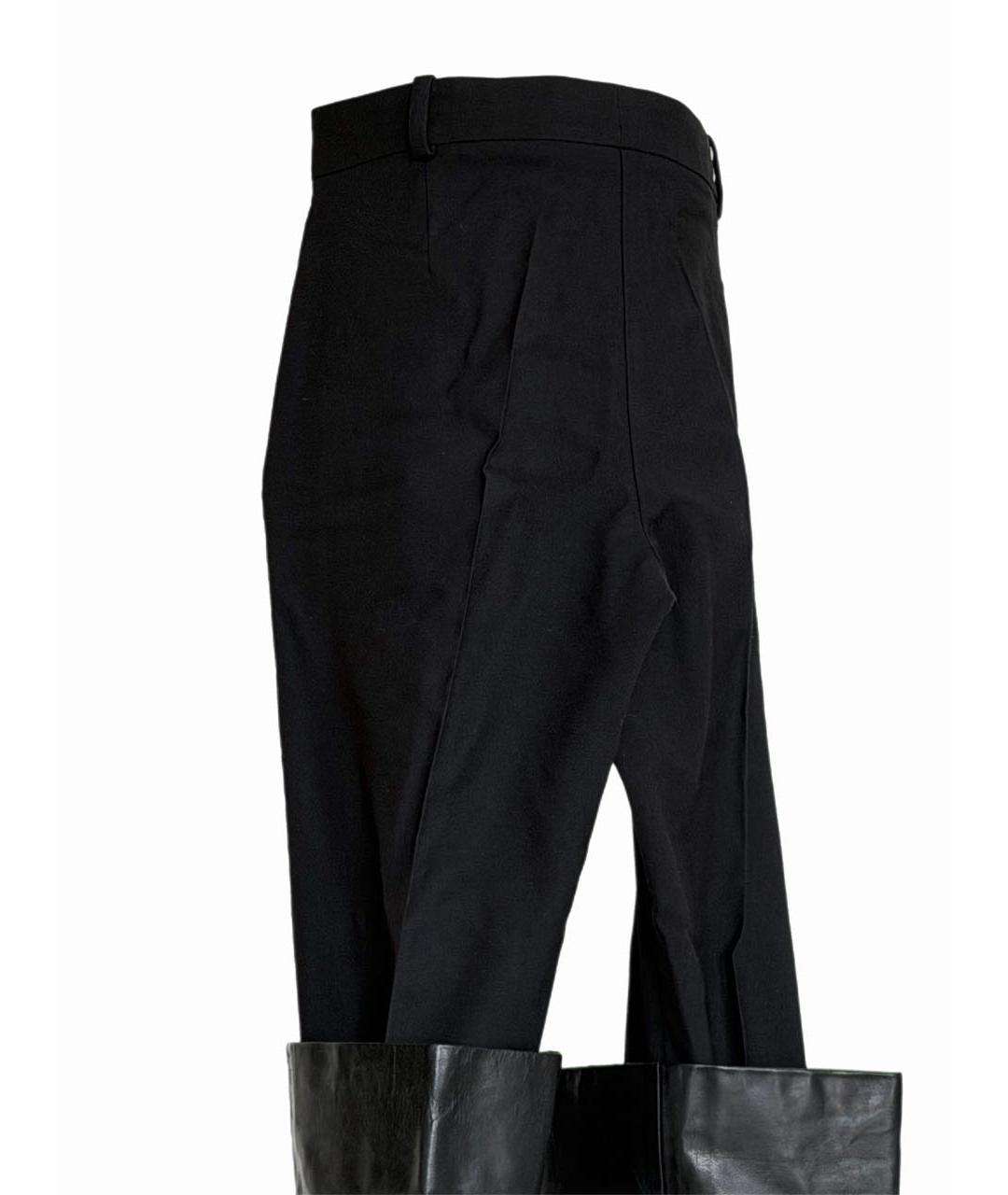 MAISON MARGIELA Черные хлопковые прямые брюки, фото 7