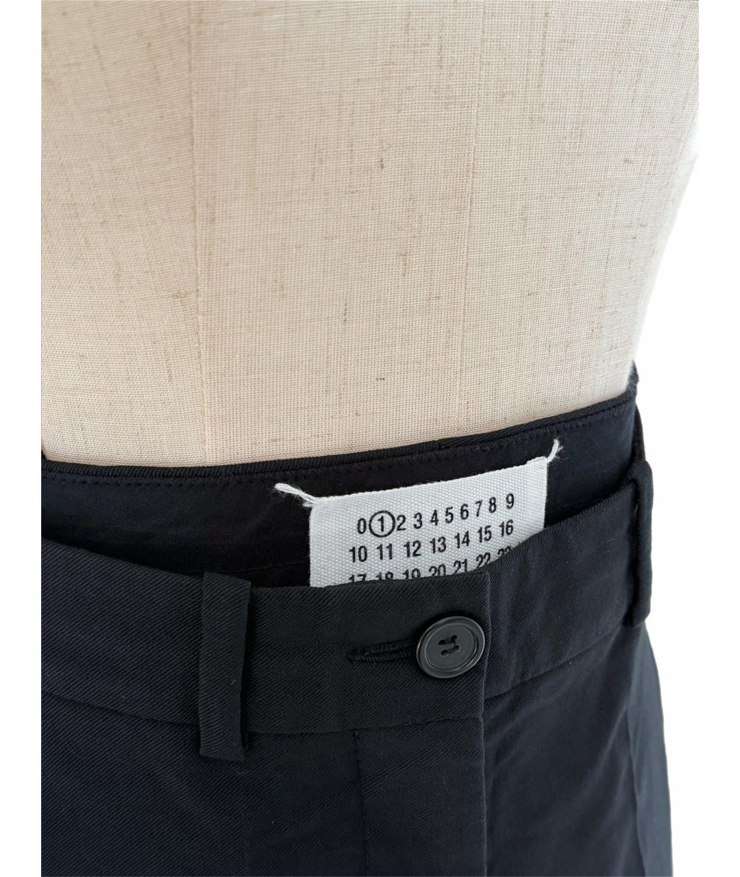 MAISON MARGIELA Черные хлопковые прямые брюки, фото 5