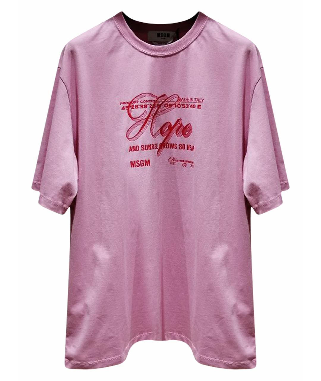 MSGM Розовая хлопковая футболка, фото 1