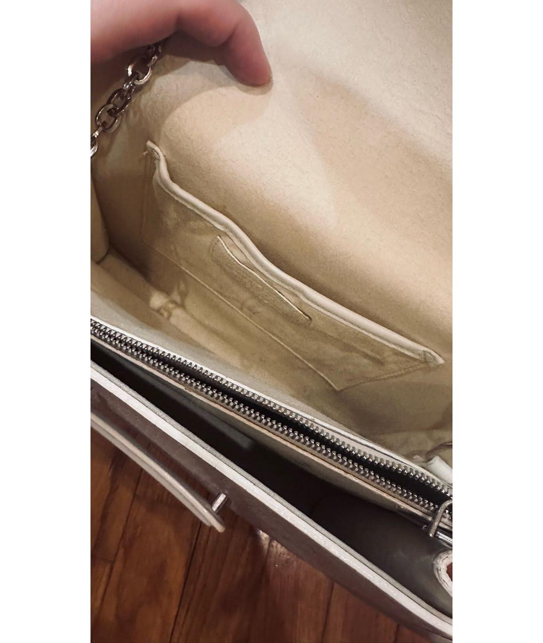 ALEXANDER MCQUEEN Белая кожаная сумка через плечо, фото 4