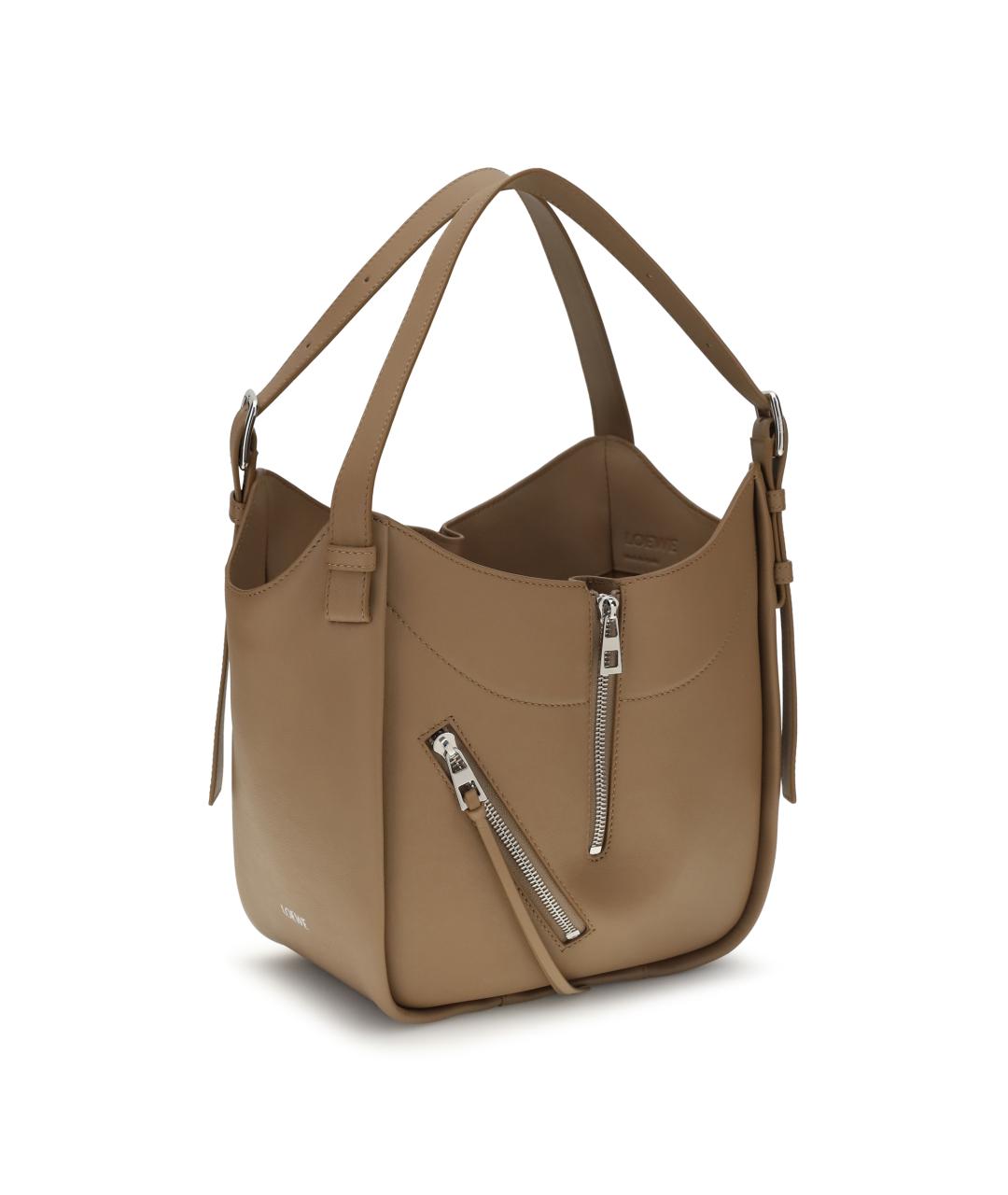 LOEWE Бежевая кожаная сумка тоут, фото 2