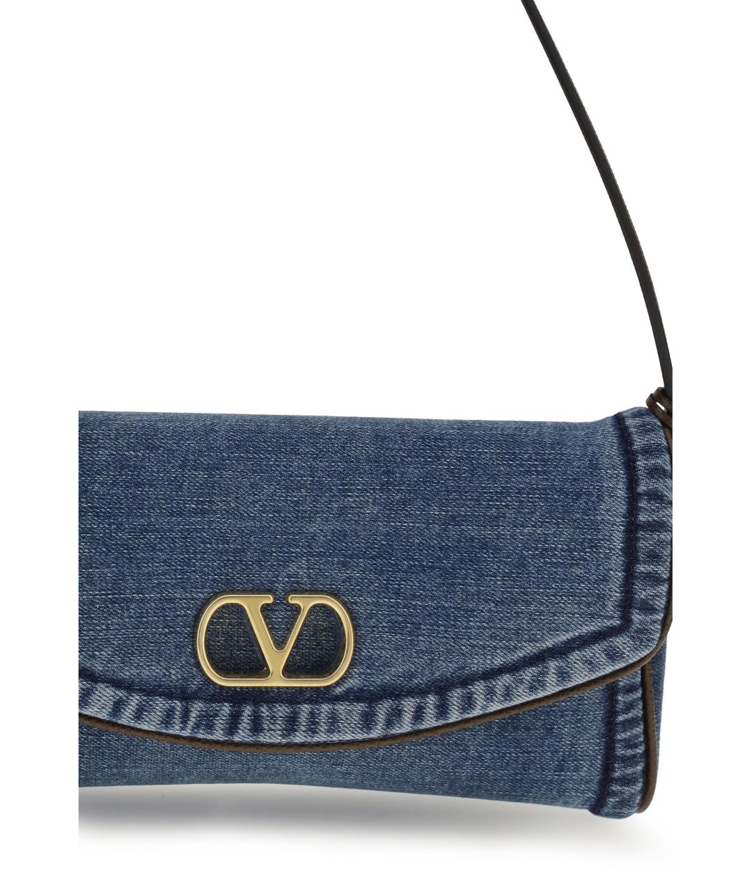 VALENTINO Синяя хлопковая сумка через плечо, фото 4