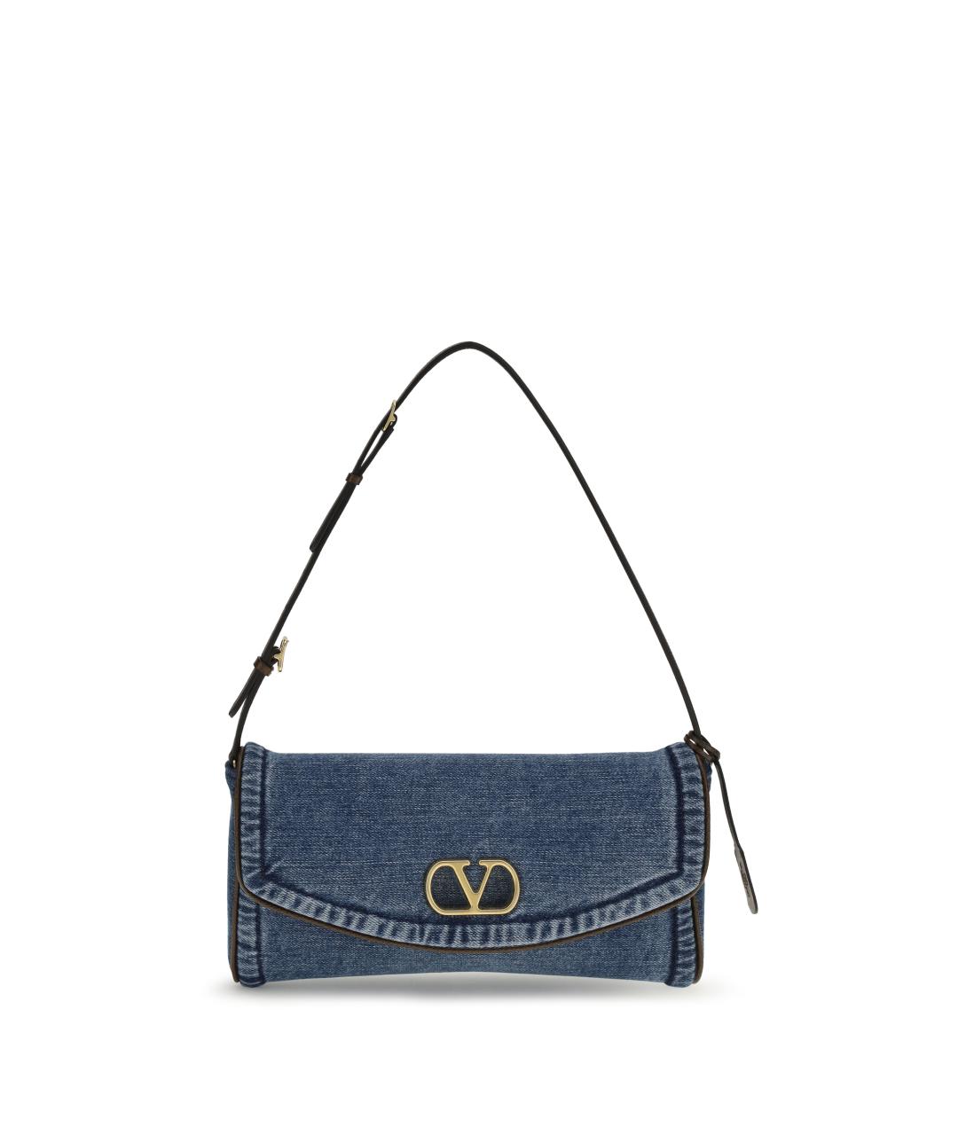 VALENTINO Синяя хлопковая сумка через плечо, фото 1