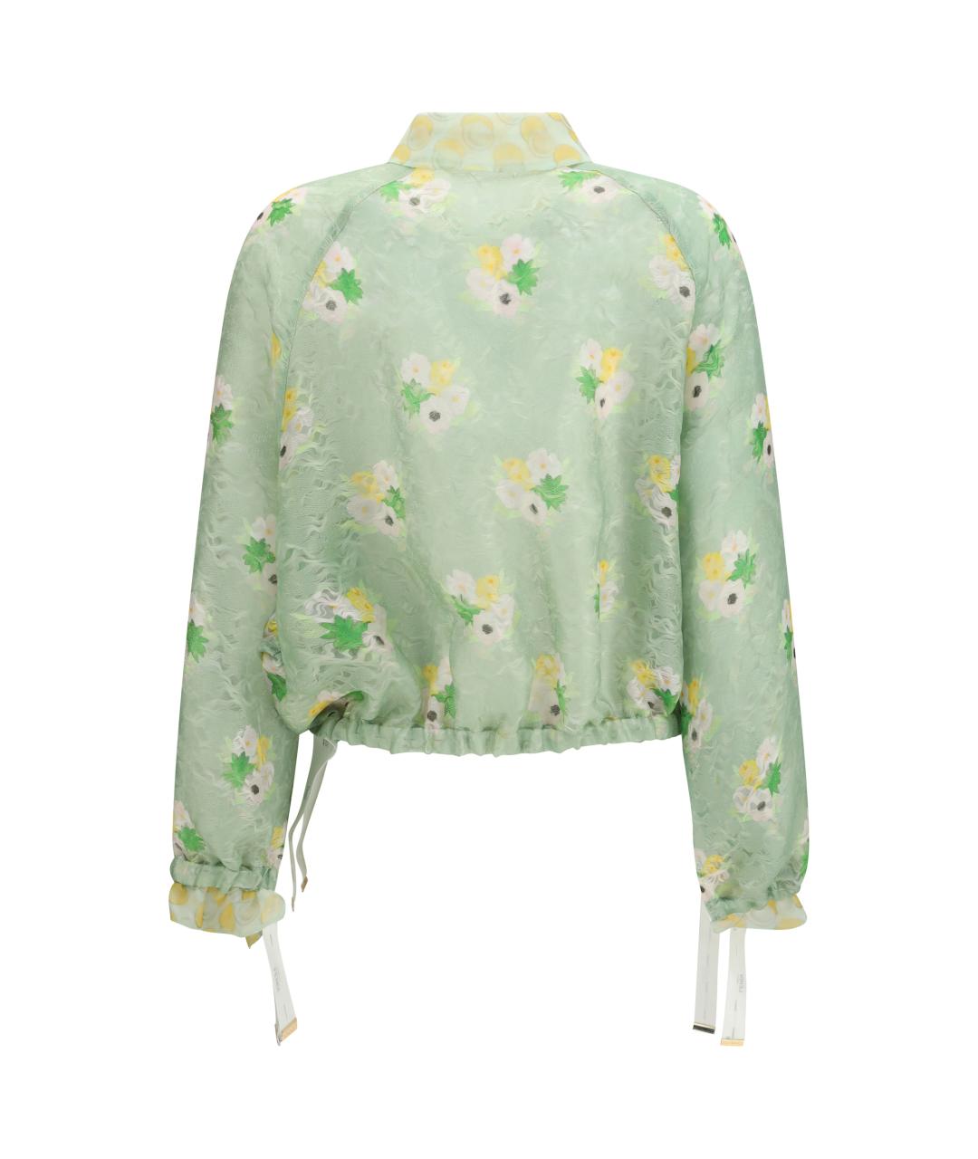 FENDI Зеленая шелковая куртка, фото 2