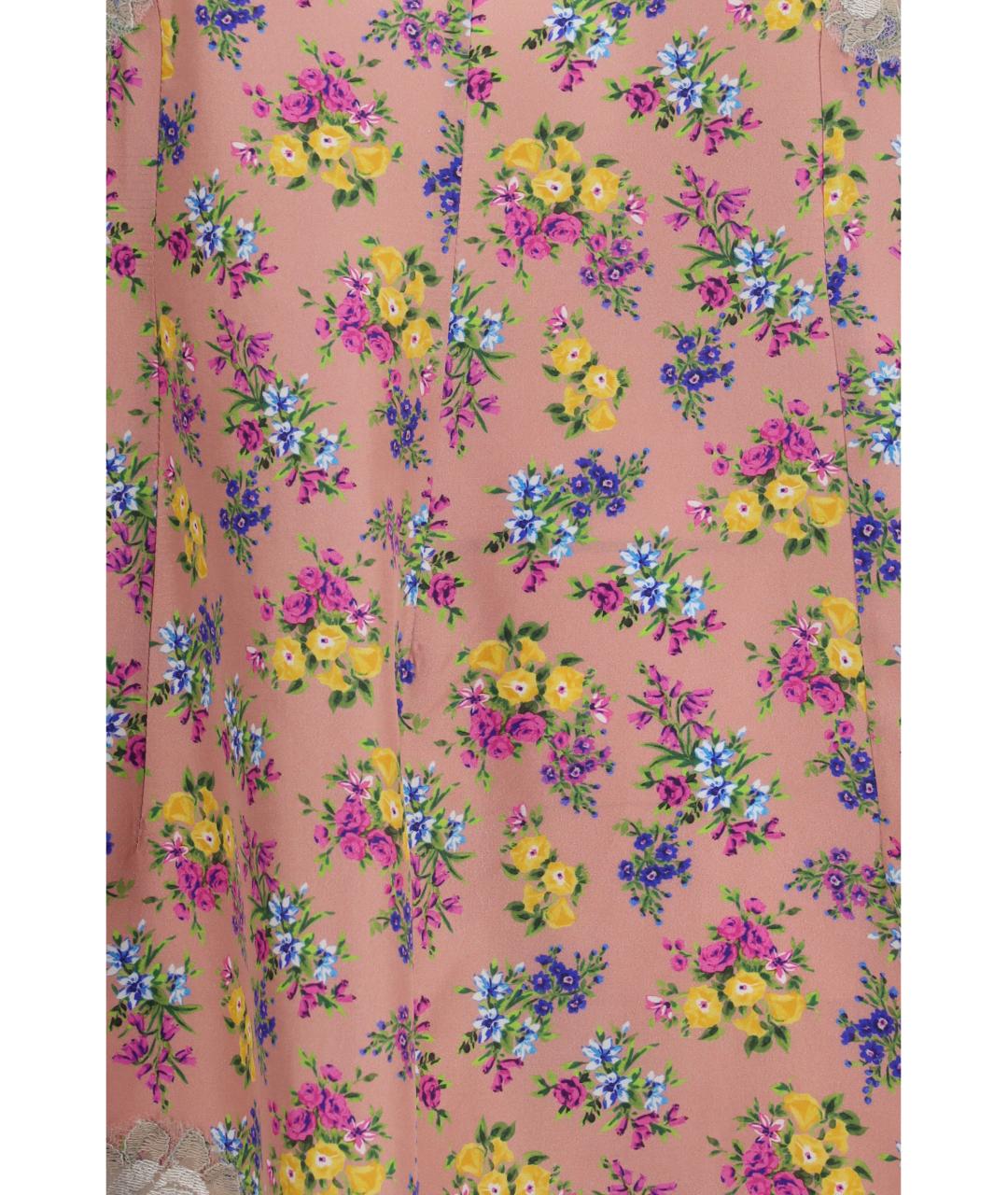 DOLCE&GABBANA Розовое шелковое повседневное платье, фото 3